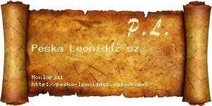 Peska Leonidász névjegykártya